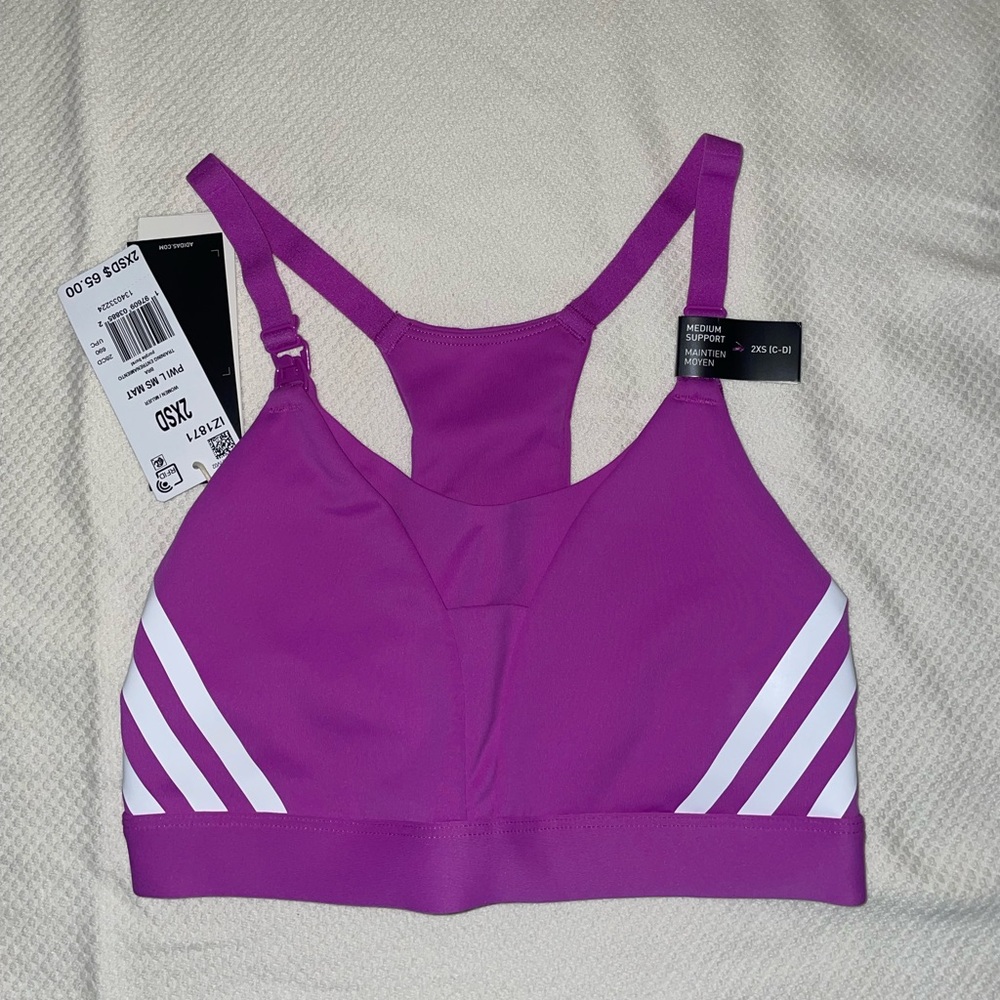 NWT Adidas Purple Sports Bra Size 2XSD
